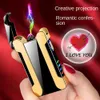 New Love Projection Arc Electronic Windproof Customizable Lighter