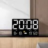 クロック高解像度ラースクリーンウォールクロック温度と湿度表示天気時計多機能カラーデジタル目覚まし時計