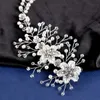 Hochzeit Haarschmuck Kristall Hochzeit Haarkämme Frauen Seite Haarbänder Accessoires Peal Blume Braut Kopfstück Clip Braut Schmuck Geschenk D240425