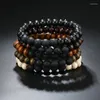 Bracelets de charme - Seenseurs multicouches Bouddha Boule de perles de perle rétro en bois réglable en bois réglable
