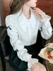 Blouses pour femmes Gagarich Blanc Shirt Femmes Vêtements de printemps à manches longues 2024 Sense de conception Niche Bubble Sleeve Beautiful French Chic Top