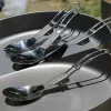 Werkzeuge EDC Titanium Folding Spork tragbarer leichtes Löffel Outdoor Camping Fork Tischgeschirr Grade Starkes haltbares Utensil mit Fix -Rutschen