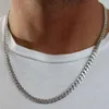 Solid Silver 5mm Gold Curb Link Chain Miami 925 Sterling Mens Hiphop para Jóias Finas de Man.