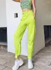 Women's Pants Lazer Laser Color European And American Fluorescent Green Drawstring Sports
