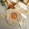 One-Pieces Autumn Baby Girls Boys Bodysuits Cartoon Sun Print Long Sleeve Romper Loose Cotton Infant Kids Hooded Body Bebe Fille Strampler