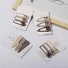 3pcs/set Y2K Coffee Color Hairpins For Women Star Oval Triangle Square Hair Clips Kids Girls Snap Korean