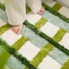 カーペットTufting Carpet 40*120 cmプラッシュアンチスリップソファエリアラグベッドルームベッドサイドフロアマット家庭用群れ散布クッションカラーブロッキンググリッド