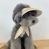 Vêtements pour chiens 1pc chapeau de compagnie tressé de style pastoral petit caps Soft Sunshade costume mignon casquette d'été