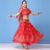 Wear sur scène Bollywood Belly Dance Costume Set Performance Tentifit Murffon Sari Suit Femmes