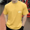 T-shirts masculins Bodybuilding T-shirt Oversize Men Men Cotton Tee Shirts Gym Half Mancheve T-shirt Vêtements Homme T-shirt de grande taille Casual
