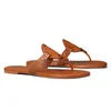 Free Shipping Top Quality Flops Slippers Flats Sandal Sandalias Slide Ventilate Ladies Brown Black Mules Slides Beach Summer Slipper Pink Gold Tori Flip Women