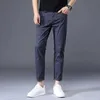 Pantalon masculin de la marque Spring Summer Pantalon de longueur de cheville à la cheville 98% Coton Classics Retro Business Banquet Party Casual Casual Male D240425