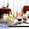 Doppia parete alta borosilicato in vetro tazza di calore resistente al tè di latte di tè succo di caffettiera tazza di acqua barre bevande bevande amante creatività 240418