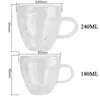 Doppia parete alta borosilicato in vetro tazza di calore resistente al tè di latte di tè succo di caffettiera tazza di acqua barre bevande bevande amante creatività 240418