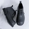 Casual Shoes Hight Quality 2024 S/A British Style Ground Leather For Men's Black Hombre Daily Dress Height Increasing