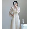 Etnik Giyim 2024 Sonbahar Günlük Tasarım Sense Uzun Cheongsam Nazik Stil İlk Aşk Geliştirme Qipao Han Elbise
