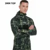 Combinaisons de maillots de bain pour femmes Men de la pêche de pêche à la pêche à la pêche à la plongée 3 mm Green CRSC Camouflage de néoprène humide Top / pantalon100kg