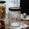 Förvaringsflaskor burkar vintage stil glasburkar och lock nordiska containrar matlagring honung för hushållsbruk H240425
