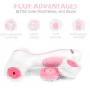 Cleansing Brush Sonic Electric Face Cleanser Waterproof Soft Deep Pore Massage 3 Heads 4 Modes Blackhead Remover Machine 240422