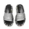 Slippers Europe / American Shump-plateforme 6 cm Chaussures pour femmes printemps / été fashionable Street Diamond Design Outdoor Wear Sandales