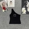 Damestanks Camis -ontwerper Gloednieuwe kleine geurige hete diamantpatroon mode en sexy beroemdheid temperament een schouder gebreide tanktop voor vrouwen lv1a