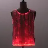 Men d'été coloré LED Luminous Night Club T-shirts Y2K High Street Sans manche VIE OPTICAL FIBRE FIBRESS PATCHWORS TOPS 240425