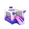 Unicorn Uppblåsbar Playhouse Kids Inomhushoppning Castle Bounce House med Slide Ball Pit Toys Fun Outdoor Jumper Kids Party Entertainment Bouncer Slide Combo Yard gård