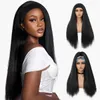 Straight New Wig Womens Black Full Long Headband Simulation Fluffy Headset Yaki