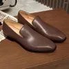 Casual Shoes Brown Genuine Leather Men Loafers Sheepskin Comfortable Business Formal Breathable Running Size47