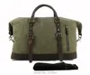 Vintage Military Canvas Leather Men de voyage sacs de voyage transport sur les bagages Men de fourre-tout grand sac de week-end pendant la nuit 240419