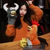 Cute Animal Hand Puppets Soft Stuffed Hand Puppet Black Cow//Rooster Plush Toy Kids Roleplay Toy Party Supplies 240417