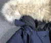 Kvinnor Navy Down Parkas Coat Bomber Jacket Päls huva full zip vinterutkläder parkas storlek xs-xxl