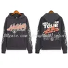 Rock Hip Hop Street Hoodies Set Washed Flame Letter Imprimed Pullover Pullover Men Women Star Sweatshirts Sweats Sweat SweetSeSSuit Brands Outdoor Jacket 516