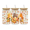 Window Stickers UV DTF Sticker Thanksgiving Theme For The 16oz Libbey Glasses Wraps Cup Can DIY Waterproof Easy To Use Custom Decals D7992