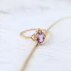 Klusterringar 925 Sterling Silver Gold Plated Purple Crystal Ring Simple Crown Design Wedding High-End Generous Party Jewelry Gift for Women