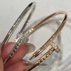 High End jewelry bangles for Carter womens V Gold Thick and Nail Mens and Bracelet Head and Tail Diamond Classic Couple Bracelet Original 1:1 With Real Logo