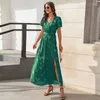 Partykleider lange elegant für Frauen lässig weibliche Chiffon -Kleid Ladies Lose Sommer Chic Cloding Frau Urlaubsblume Robe