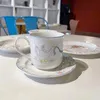 Gobelers 1set Swan en céramique tasse de café et soucoupe Set l'après-midi table de table de table de tople de dessert de la cuisine