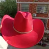 Geniş Memlu Şapkalar Kova Şapkaları Süet Çift İçbükey Kovboy Şapkası 9.2cm Büyük Memlu Üst Şapka Unisex Rhinestone Süet Caz Şapkası Batı Kovboy Şapkası Sonbahar Y240425