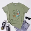 Kadın Tişörtleri Tüm İyi Şeyler Vahşi ve Ücretsiz T-Shirt Retro Hippi Soul Tshirt Estetik Çiçek Ay Doğa İlham En İyi Tişört