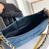 Denim Crossbody Bag Designer Hobo Handbag 10A Mirrors Original Calfskin Shoulder Bag With Box C412
