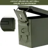Cámaras web de 50 cal munas de metal lata de acero cajas de munición militar caja segura caja de munición a largo plazo de municiones de municiones orificio de almacenamiento lata lata
