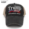 Ball Caps Koep New Donald Trump 2024 Hat Wash Net Baseball Hat tiene le Americhe Great Snap Cappello Presidenziale ricami Shipping Direct Shipping Q240425