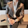 Brand Clothing Mens Autumn/Winter Casual Leather Jackets/Male Slim Fit Fashion Casual Leather Jackets/Man Coats S-3XL 240418