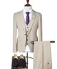 Costumes masculins Mens Slim Fit Gris / blanc / Champagne Trois smoking sur la veste de mariée Business Affaire pour le soir (Blazer Gest Pantal
