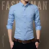 Chemises décontractées pour hommes 2024 Chemise de mode à manches longues Jacquard Weave Slim Fit Men Business Cotton Camisa Masculina 5xl