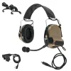 Earplugs Tactical shooting headset electronic pickup hearing protection COMTACII headset ARC helmet track adapter(DE)