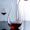 Crystal Wine Decanter Set 1500ML Splitter Oblique Mouth Personalized Creativity 15 L Red Ushaped Swan Pot 240409