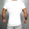 T-shirty męskie Summer Bawełna oddychająca z krótkim rękawem T-shirt siłownia sportowy trening mięśni koszule męskie Mens Fit Fashion Nieregularny rąbek TEESL404