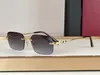 Classic sunglasses men design rimless square glasses UV400 light color lenses metal temples summer eyewear 0290S with case